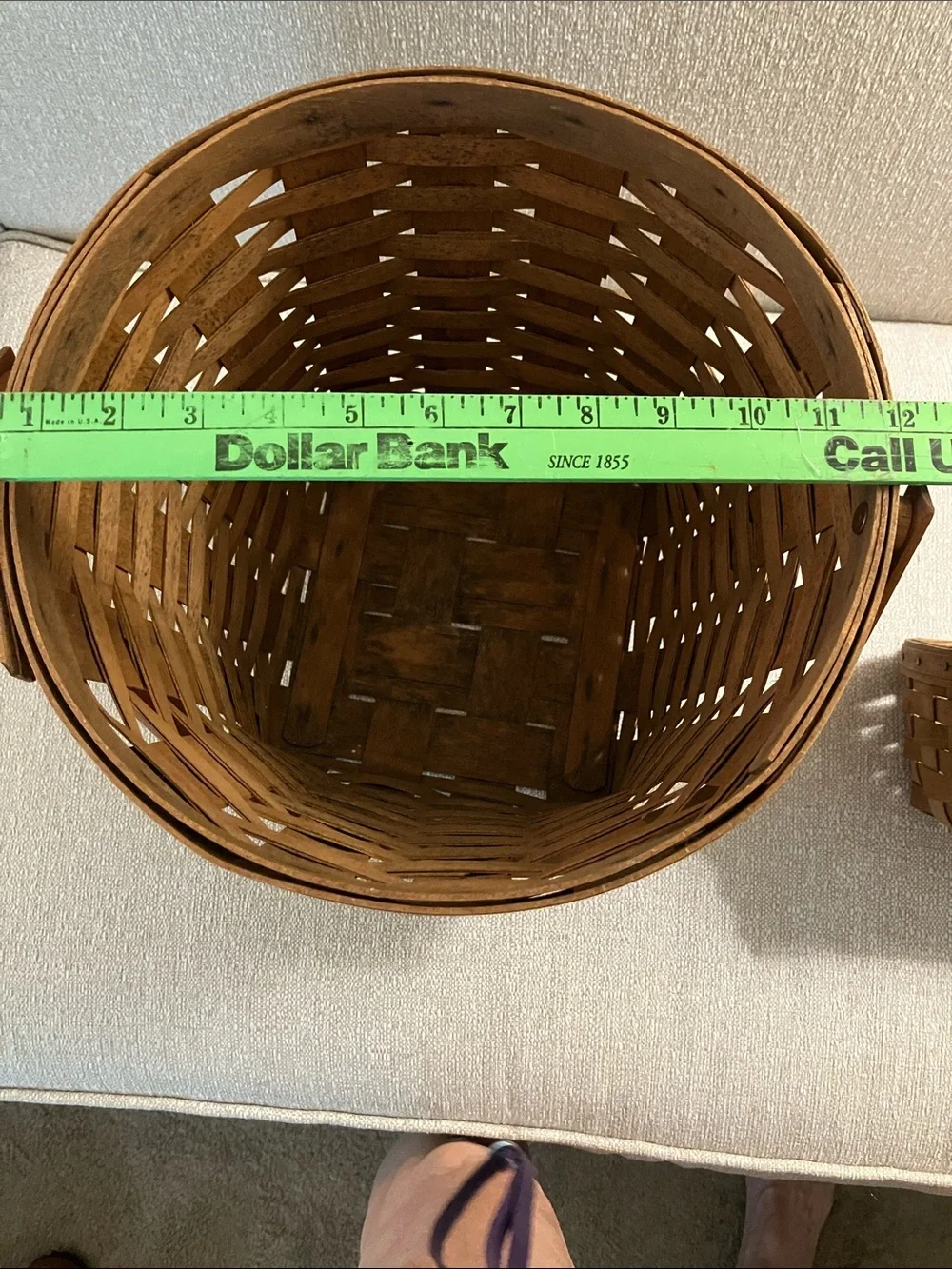 Longaberger Brown Handwoven Handle Basket Duo